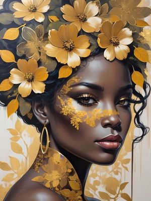 BELEZA AFRO COM FLORES I BY AI