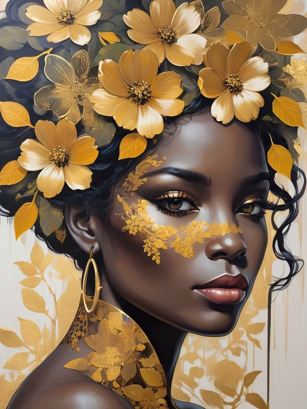 BELEZA AFRO COM FLORES I BY AI