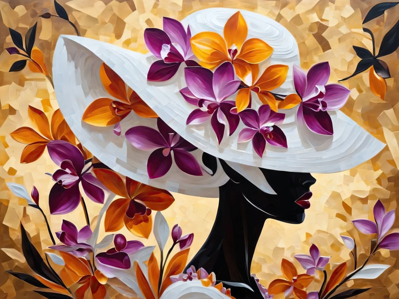 CHAPÉU COM FLORES I BY AI