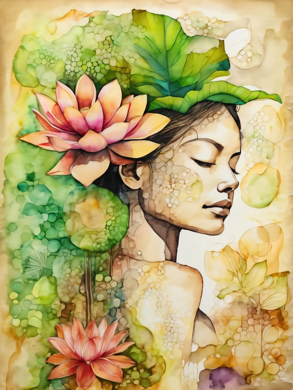 BELEZA COM FLOR DE LÓTUS BY AI