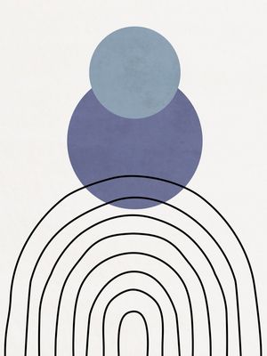 COMPOSITION OF LINES AND SHAPES - COOL TONES 01
