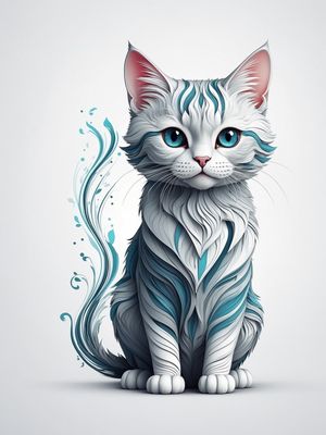 A BEAUTIFUL SMALL CAT GRAPHICS BY AI