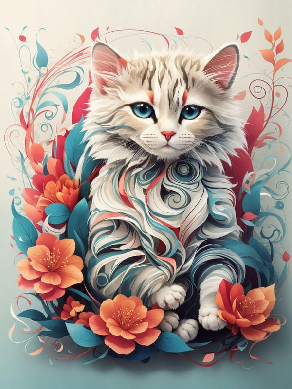 A BEAUTIFUL CAT GRAPHICS BY AI