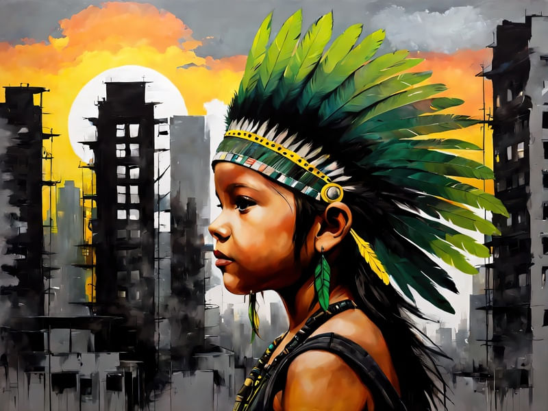 CRIANÇA INDÍGENA URBANA II BY AI