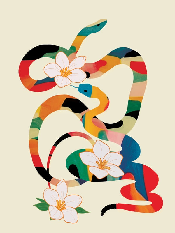 ABSTRACT SNAKES IN THE FLOWERS