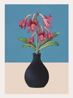 FLOWERS IN BLACK VASE 1