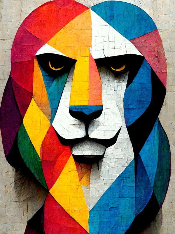 COLOR ART LION BY AI