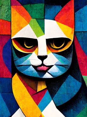 COLORED CAT BY AI