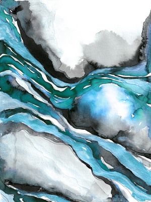 INFINITE ARC 5 CERCETA TURQUESA ELEGANTE ORGANICO NUVENS PINTURA