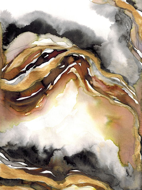 ETERNAL ARC 1 DOURADA ELEGANTE ORGANICO NUVENS PINTURA