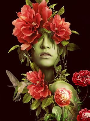 MULHER FLORES BY AI