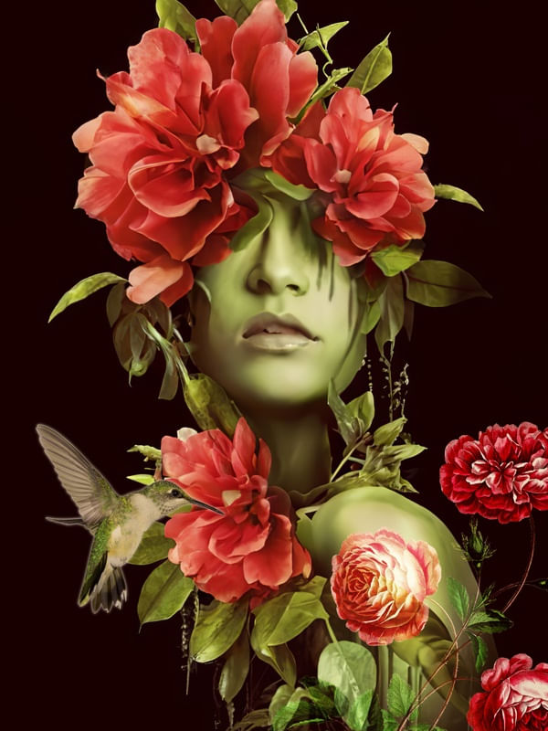 MULHER FLORES BY AI