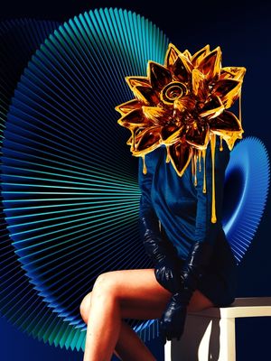 DOURADO E AZUL