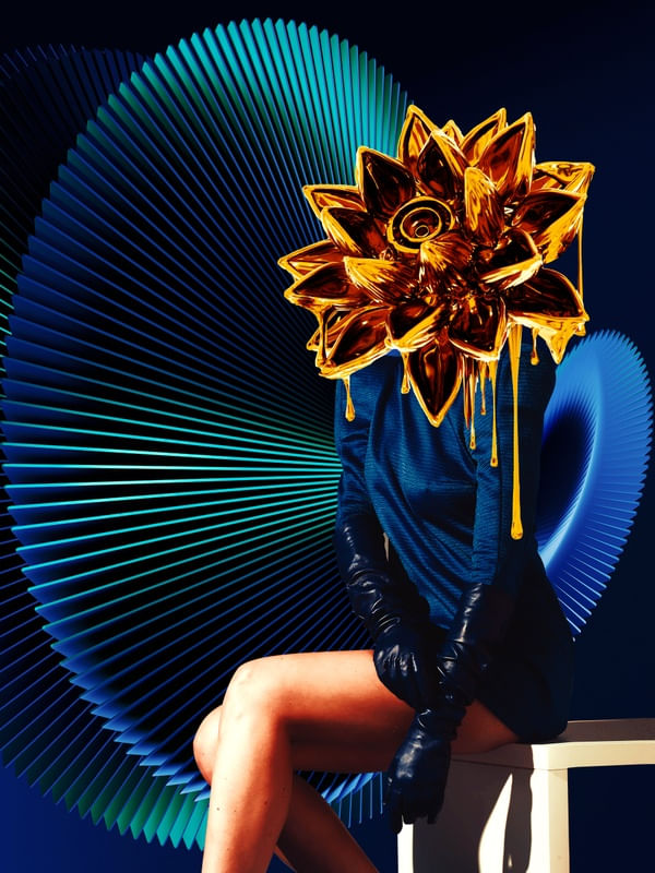 DOURADO E AZUL