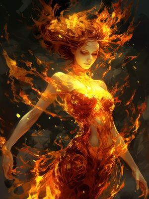 THE LADY MADE OF LIQUID GOLD BY AI