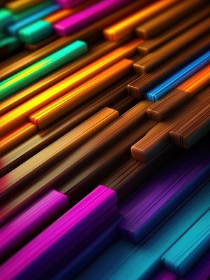 BRIGHT COLORED WOOD BY AI