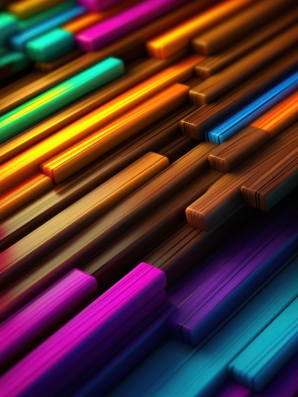 BRIGHT COLORED WOOD BY AI