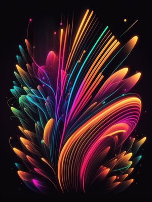 COLORFUL NEON LINE ART BY AI