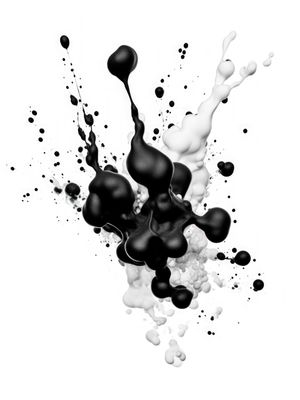 BLACK AND WHITE INK SPLASH BY AI