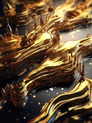 MOLTEN GOLD AND MAJESTIC ABSTRACT - 3 - BY AI