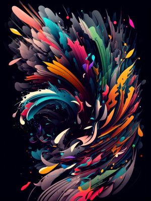 ABSTRACT FEATHER STORM BY AI