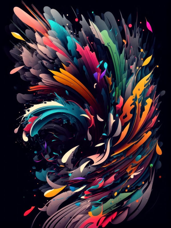 ABSTRACT FEATHER STORM BY AI