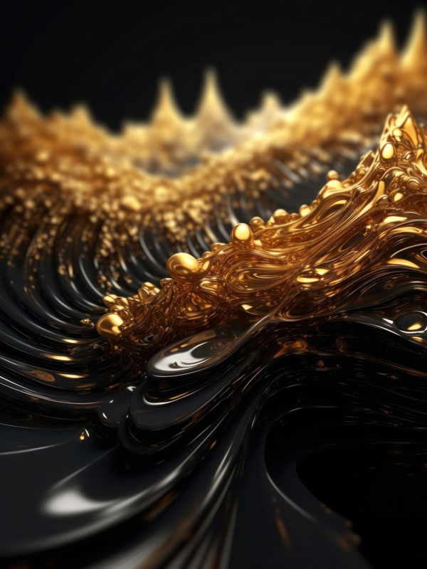 MOLTEN GOLD AND MAJESTIC ABSTRACT - 1 - BY AI
