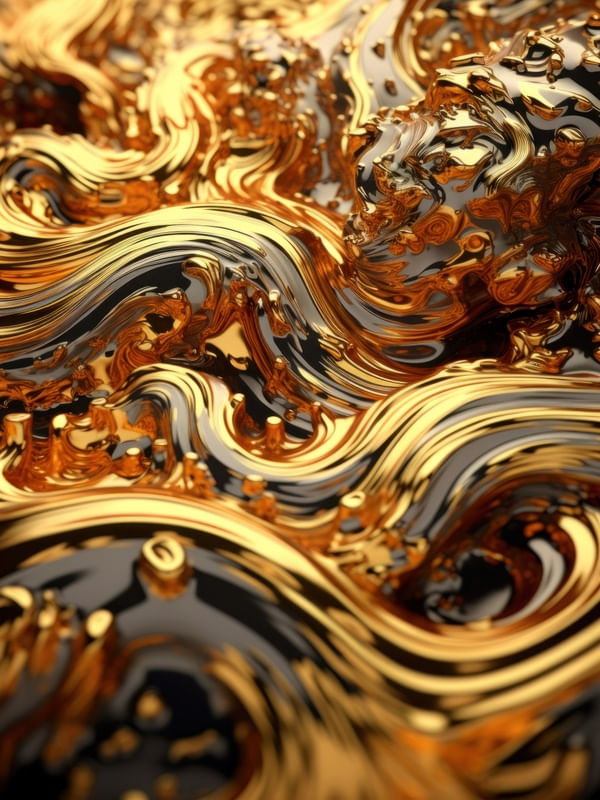 MOLTEN GOLD AND MAJESTIC ABSTRACT - 2 - BY AI