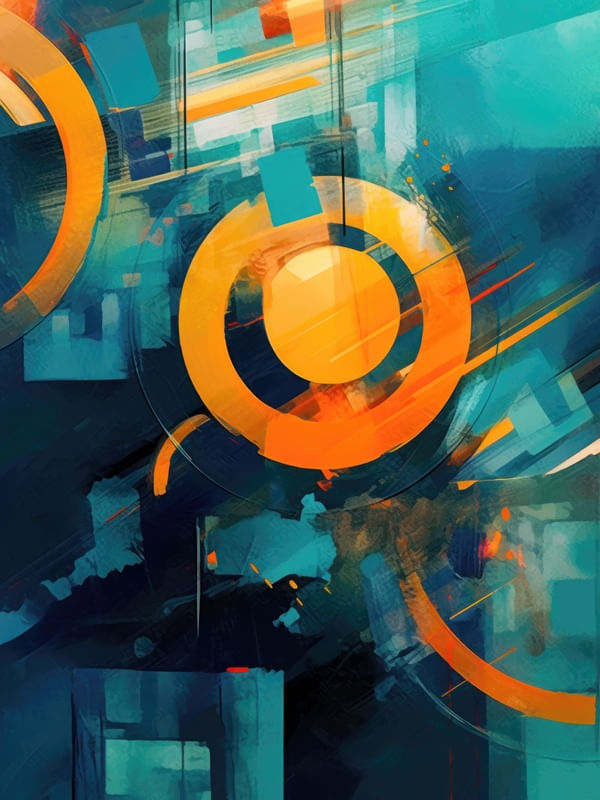 ABSTRACT HALO IN THE MIDDLE OF DEEP BLUE - 1 - BY AI