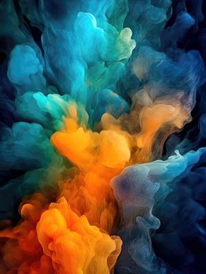 ABSTRACT ARTISTIC PAINTING WITH SMOKE - 1 - BY AI