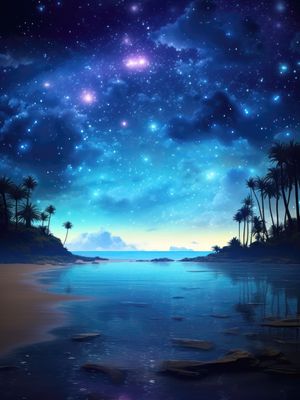 A BEAUTIFUL NIGHT ON A SERENE BEACH - 2 - BY AI