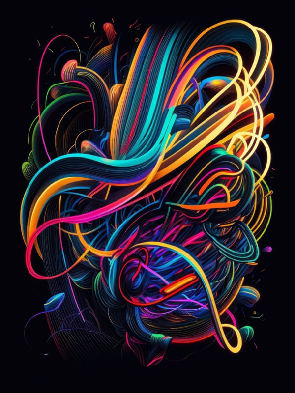 COLORFUL NEON LINE ART - 2 - BY AI