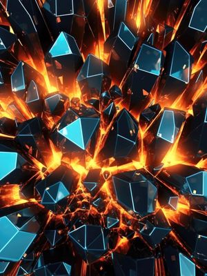 ABSTRACT GEOMETRIC POLYGONAL MESH - 3 - BY AI