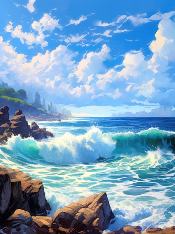 THE SEA WAVES BY AI