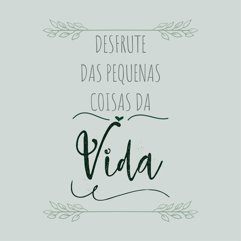 DESFRUTE DAS PEQUENAS COISAS DA VIDA I