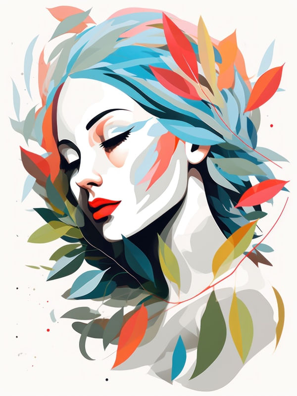 SPRING FOLIAGE WOMAN BY AI
