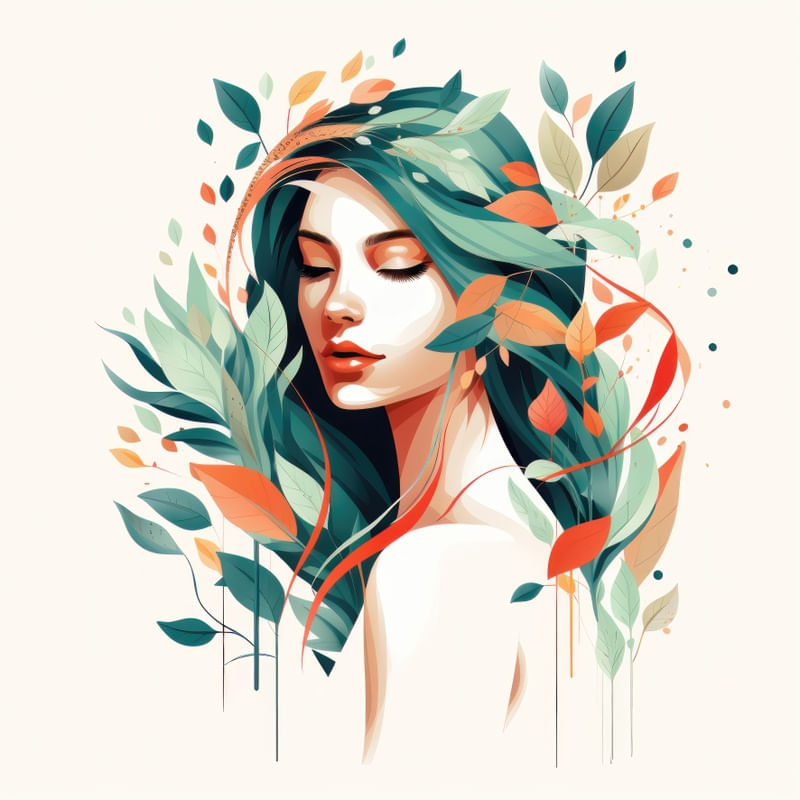 ABSTRACT LEAF WOMAN BY AI