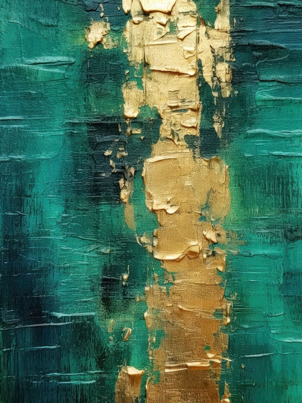 GREEN AND GOLD ABSTRACT ARTISTIC BY AI