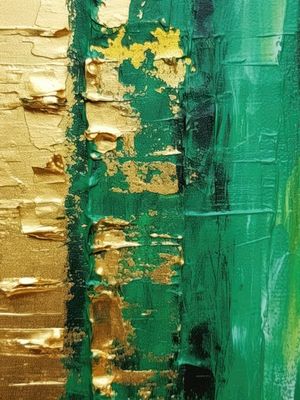 GREEN AND GOLD ARTISTIC TEXTURE BY AI