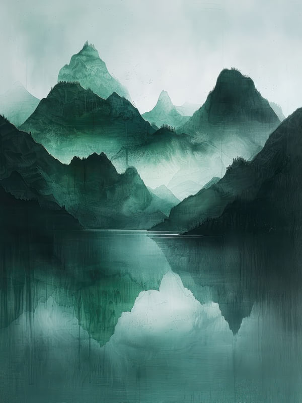 MINIMALIST INK WASH MOUNTAIN BY AI