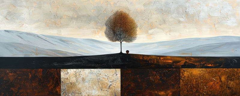 BROWN VISION GEOMETRIC LANDSCAPE BY AI