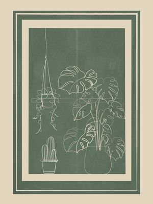 MINIMAL WINDOW WITH POTTED PLANTS
