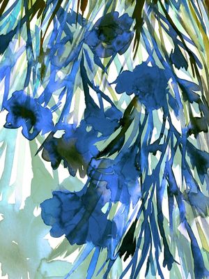 PETALS IN MOTION 2 FLORAIS BOTANICO FLORES ABSTRATO PINTURA