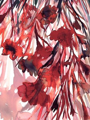 PETALS IN MOTION 5 FLORAIS BOTANICO FLORES ABSTRATO PINTURA