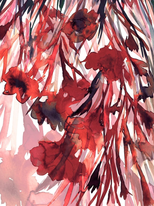 PETALS IN MOTION 5 FLORAIS BOTANICO FLORES ABSTRATO PINTURA