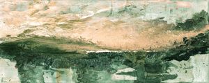 BLUE RIDGE MOUNTAINS 1 PANORAMICO ABSTRATO MONTANHAS PAISAGEM PINTURA