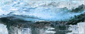 BLUE RIDGE MOUNTAINS 3 PANORAMICO ABSTRATO MONTANHAS PAISAGEM PINTURA