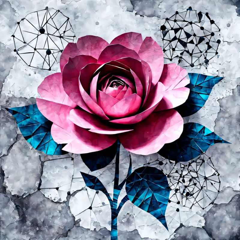 FLOR DE ROSA ORIGAMI BY AI