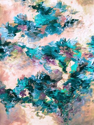 WHEN WE WERE MERMAIDS 2 ABSTRATO ORGANICO ELEGANTE PINTURA