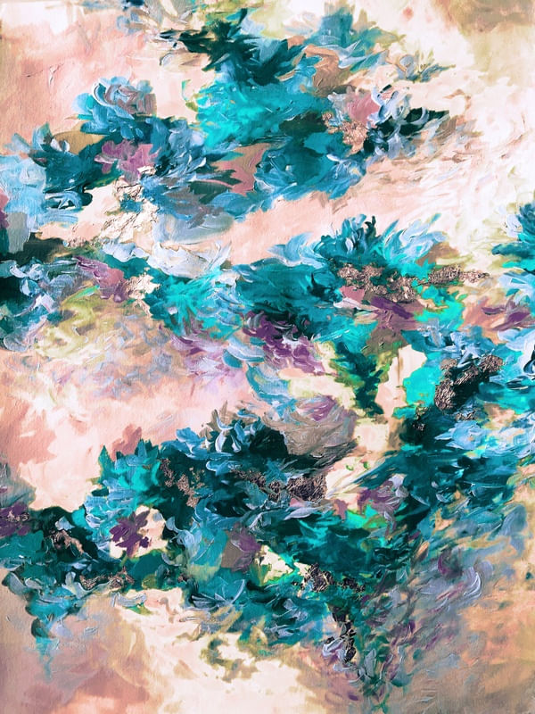 WHEN WE WERE MERMAIDS 2 ABSTRATO ORGANICO ELEGANTE PINTURA